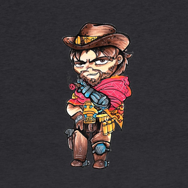 mccree chibi art by Geeky Gimmicks